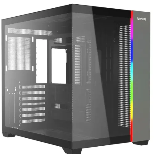 GABINETE GAMER REDRAGON TESSERACT RGB PRETO CA-614B (FANS NÃO INCLUSAS) NOVO LACRADO!