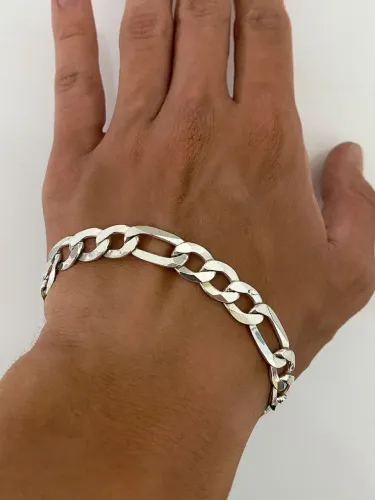 Pulseira de prata 10mm, 3x1.