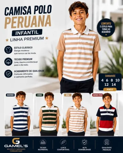 Camisa Polo Peruana Infantil