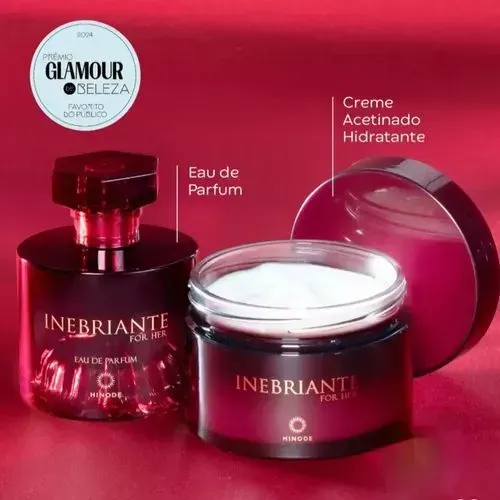 Kit Feminino perfume Inebriante 100ml + creme acetinado aveludado produtos novos originais