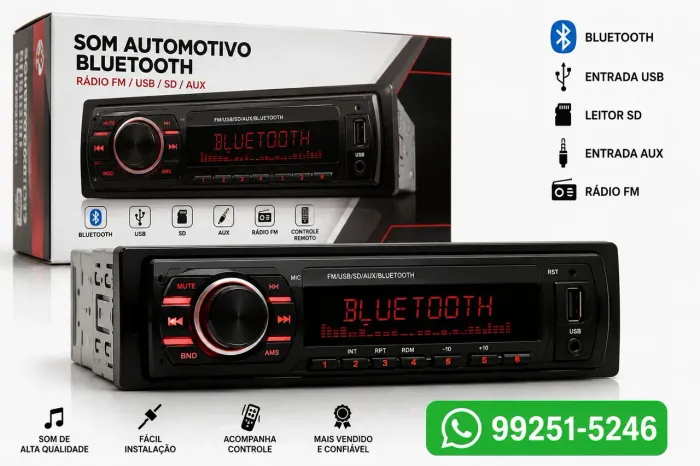 Som automotivo bluetooth * fazemos entregas.