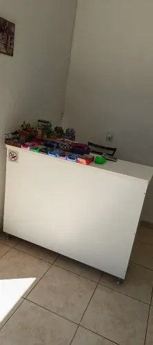 Balcão 100% MDF duas gavetas com chaves