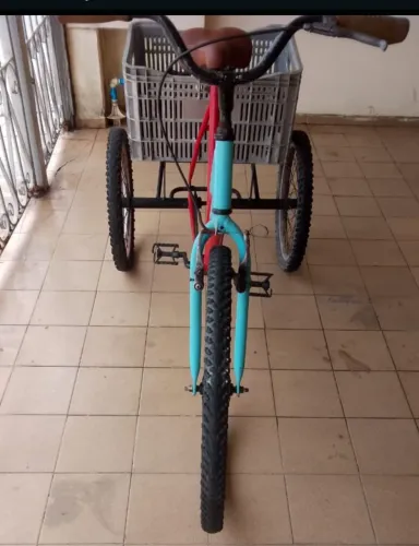 Triciclo Adulto com Cesta Traseira - Bom Estado