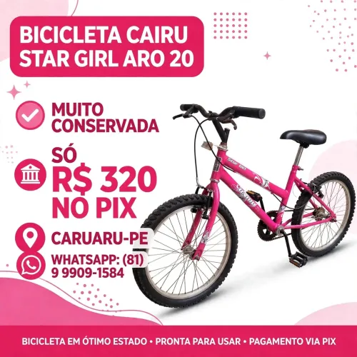 Bicicleta cairu star girl aro 20