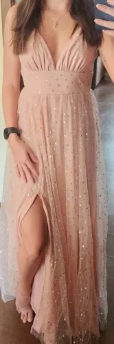 Vestido longo rosa