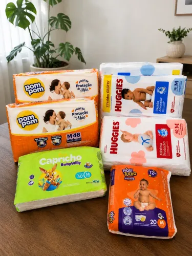 Fraldas novas e lacradas - 7 PACOTES