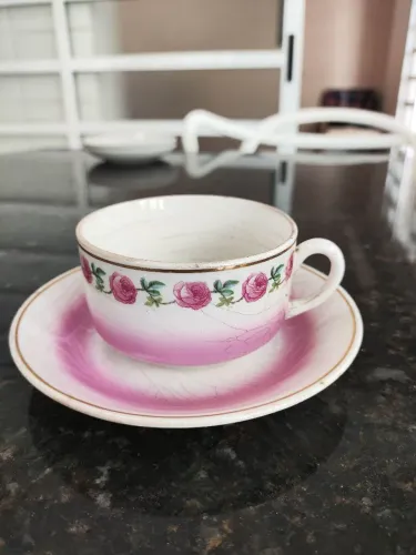 antiga xícara com pires porcelana são caetano matarazzo anos 40/50 reposição coleção