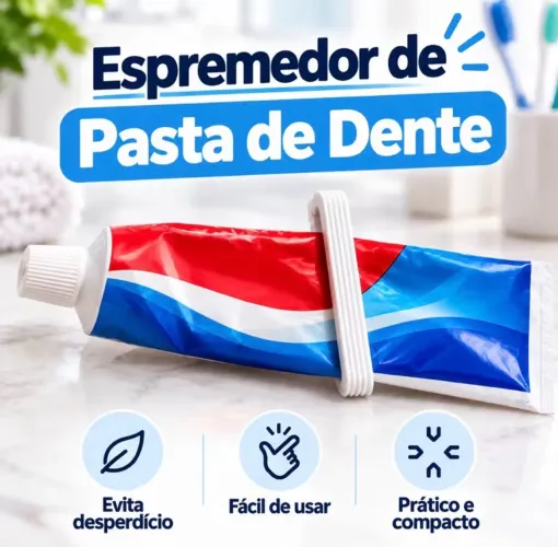 Espremedor de Pasta de Dente - Prático, Compacto e Reutilizável