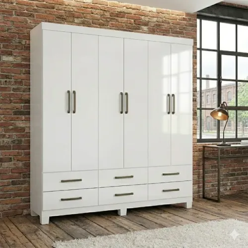 Guarda Roupa Dallas Branco Casal Frete Grátis