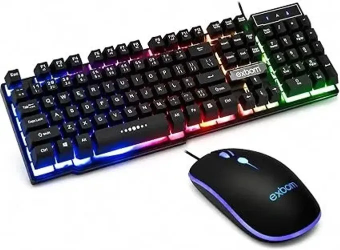 Kit Teclado e Mouse Gamer USB RGB BK-G550 - Exbom
