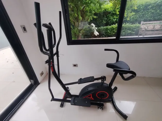 Elíptico Double Training 2x1 Monitor 5 Funções Poli Sports