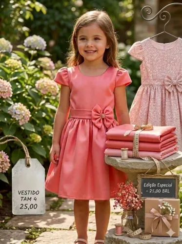 Vestido novo infantil - 4/5 anos