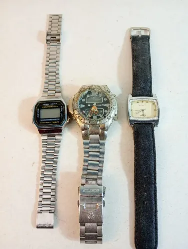 Lote 3 Relógios Para Peças / Restauro (Casio Digital, Atlantis Sports e Lince)