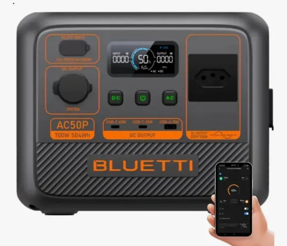 Estação De Energia Bluetti Ac50p Portátil 504wh 700w Potente