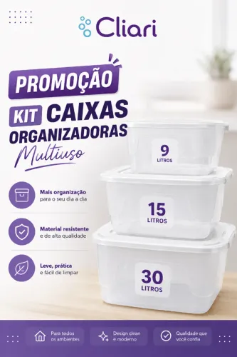 Kit Caixas Organizadoras Multiuso