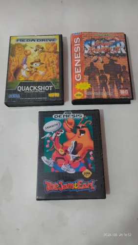 3 caixa de locadora com capa para jogos vídeo game mega drive master system super nintendo