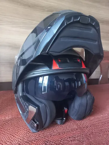 Capacete LS2 60 FF902 preto/vermelho articulado