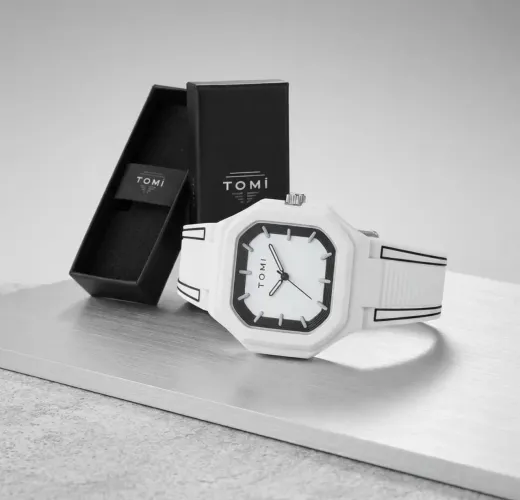 Relógio Tomi Unissex Branco Pulseira Silicone Fashion