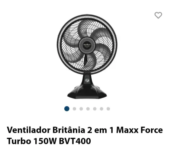 Ventilador de mesa Britânia super turbo 40cm bvt400 220v