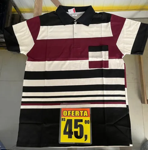 Camiseta polo listrada por 45 reais