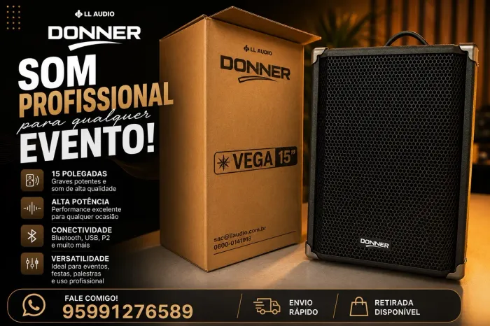 Caixa de Som Ativa Donner Vega 15