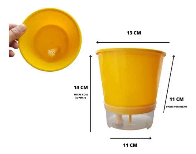 Vaso Raiz Auto Irrigável Gourmet 13cm Autoirrigável Temperos