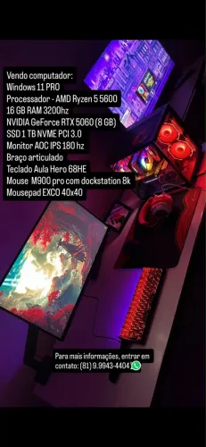 Computador/Setup gamer completinho