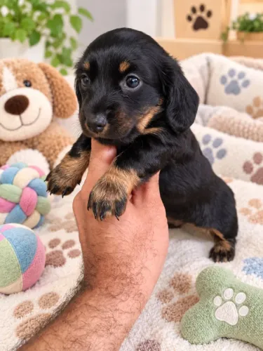 Lindos filhotes Basset teckel pêlo longo disponíveis!