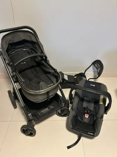 carrinho de bebê + bebê conforto safety 1st