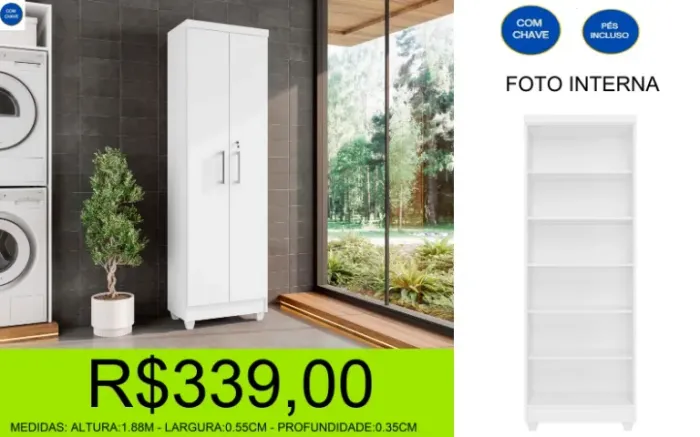 multiuso - com chave - com pés - compre e retire hoje mesmo