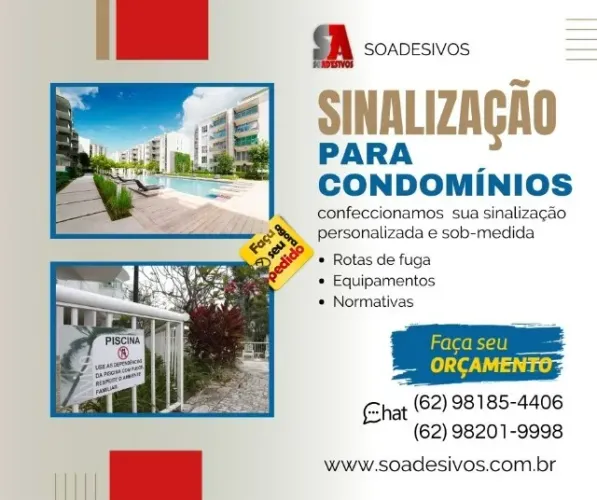 PLACAS DE SINALIZAÇÃO PARA CONDOMINIOS
