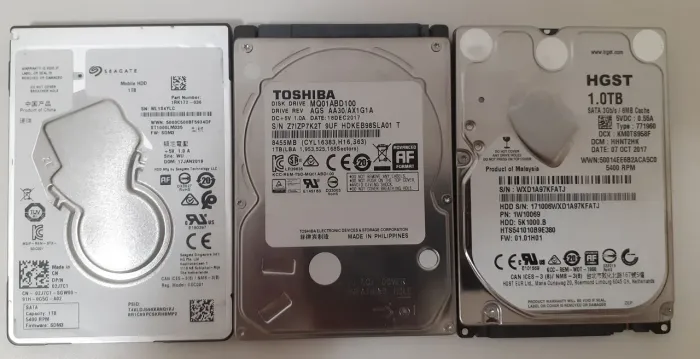 3 HDs de 1 TB 2,5"