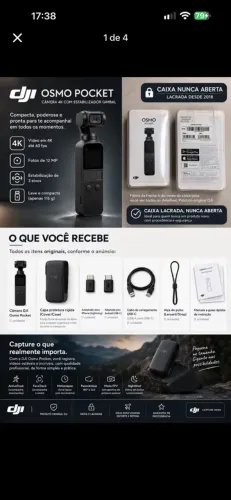 CÂMERA DJI POCKET 1º GERAÇÃO - NUNCA ABERTA