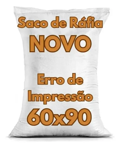 Vendo saco de ráfia com erro de impressão. 60x90cm. Unidade: 4 reais.