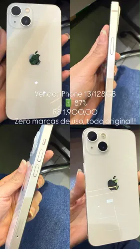 iPhone 13 com 128GB 87% de bateria , todo original e sem marcas de uso.