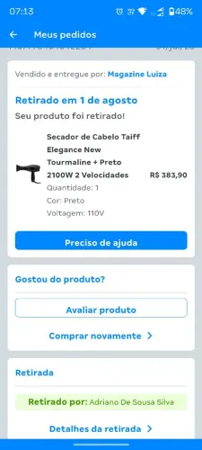 Secador Taiff cabo 3 metros