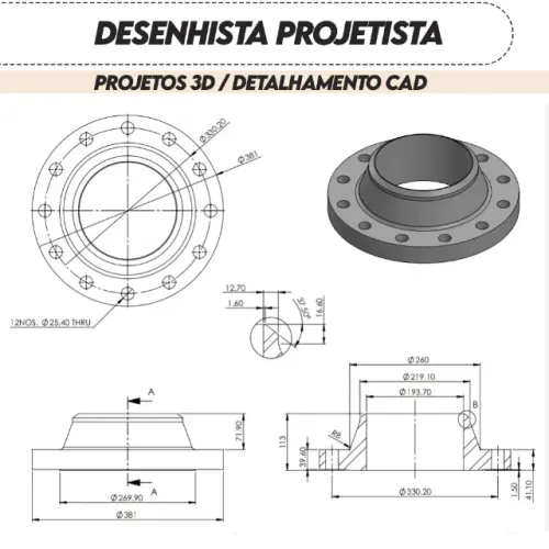 DESENHISTA PROJETISTA // DESENHO TECNICO 3D / CAD 