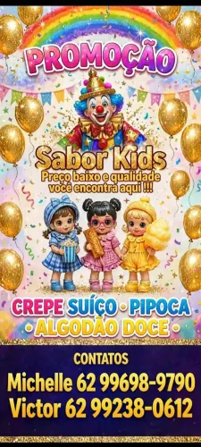 Crepe, pipoca e algodão doce