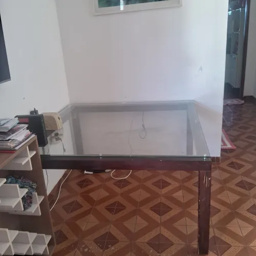 MESA 1X60 , 1X60 ESPESSURA VIDRO 10MM , MESA PESADA .