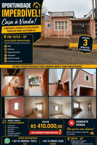 Vendo casa no centro de Tatuí-SP , casa bem localizada<br>Casa bem localizada , casn