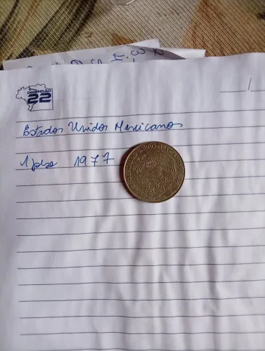 Moeda 1 peso Mexicana 1977