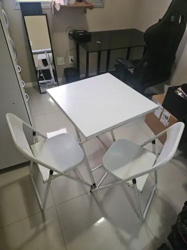 Mesa aço + 2 cadeiras