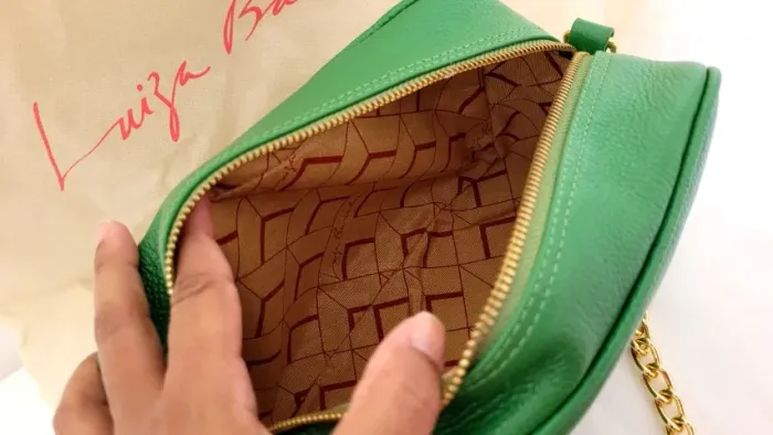 bolsa luiza barcelos couro matelassê verde