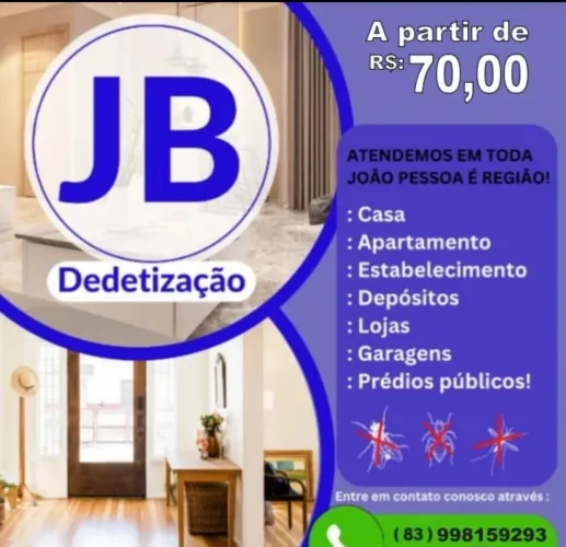 Dedetização apartir de $70,00 reais 