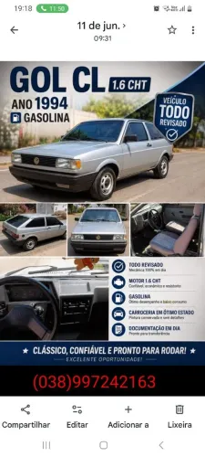Volkswagen Gol Geração I CL 1.6 2P 1994