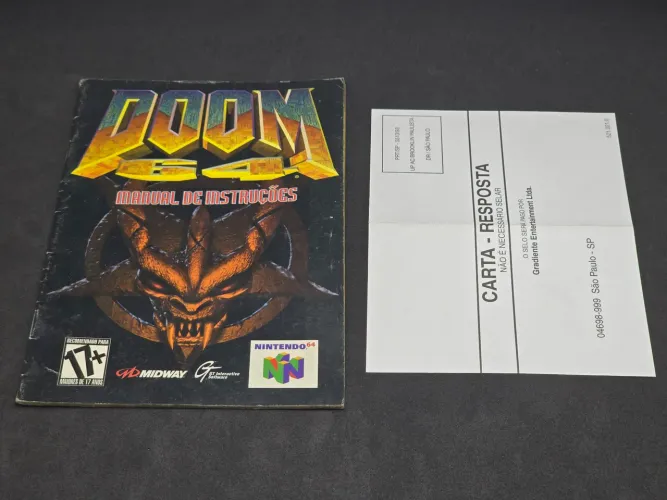 Manual e Cartão Resposta Doom 64 GRADIENTE ORIGINAL 