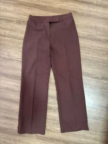 calça cor marrom chocolate- novo - perna reta tecido plano,