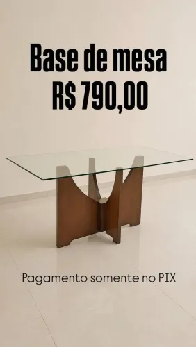 Base de mesa com vidro