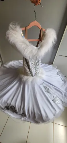 Roupa Fantasia Ballet Infantil 9 anos branca