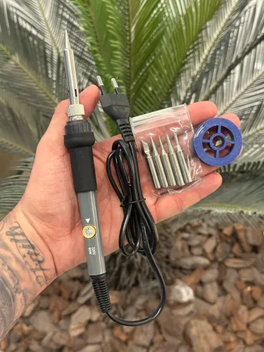 Kit Completo Ferro de Solda 60W Com Ajuste de Temperatura